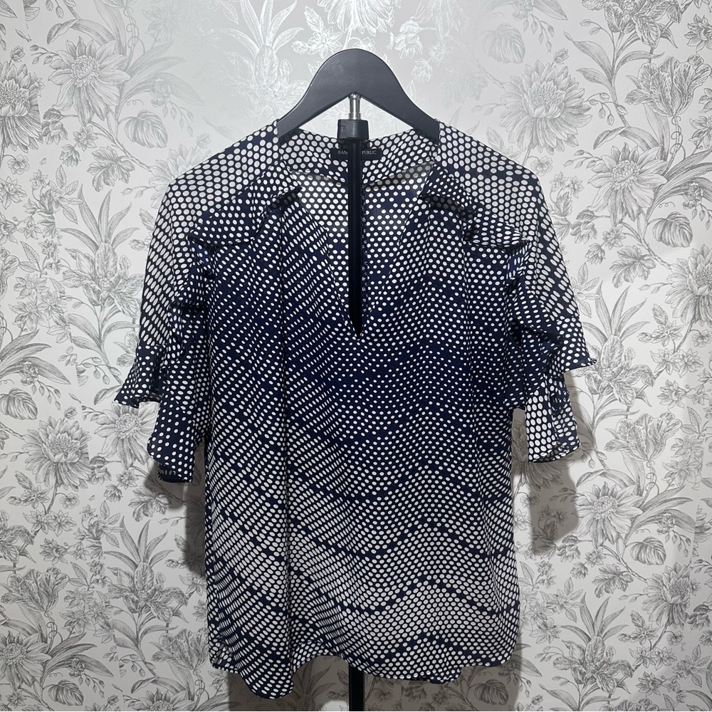 Banana Republic Navy & White Dots Top - Size Medium- Women’s.